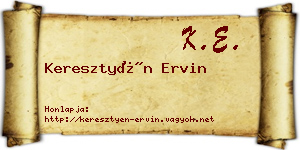 Keresztyén Ervin névjegykártya